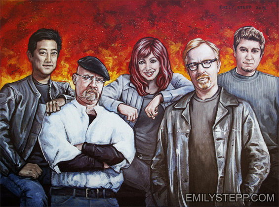 mythbusters tribute portrait painting Emily Stepp